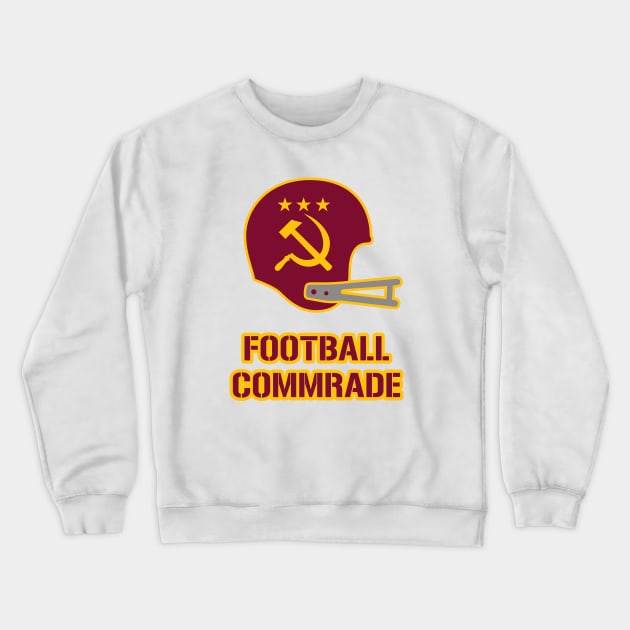 Football Commrade Helmet - Yellow Crewneck Sweatshirt by KFig21